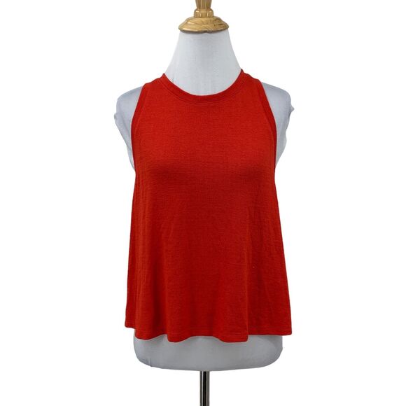 Wilfred Free Split Hem Muscle Tank Womens M Medium Racerback High Neck Crop Top - Picture 1 of 13